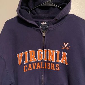 VINTAGE Virginia Cavaliers Zip Up Sweatshirt Large